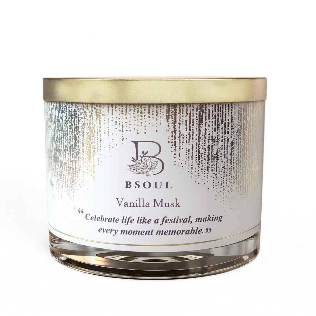 3 Wick Glass with Lid (Vanilla Musk)